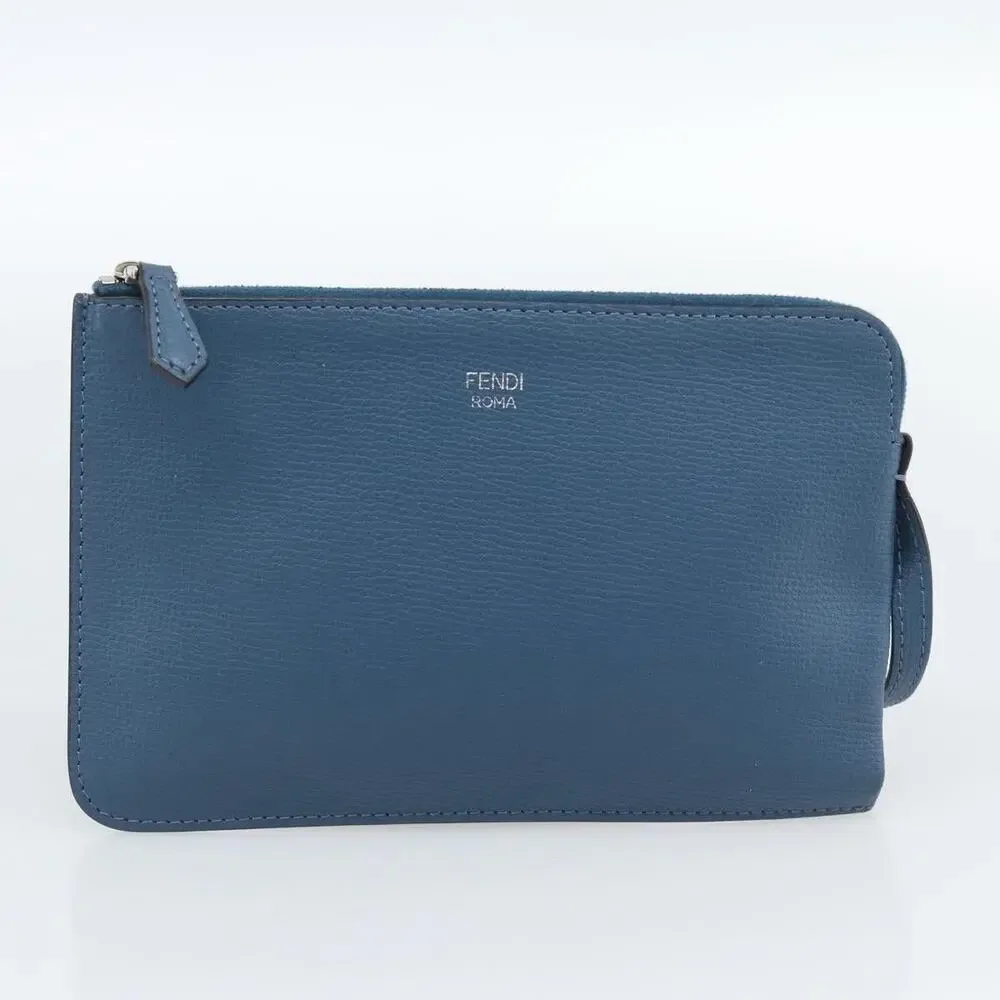 Fendi Leather FF Tote Blue